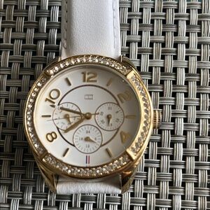Tommy Hilfiger Gold and White Women's Watch